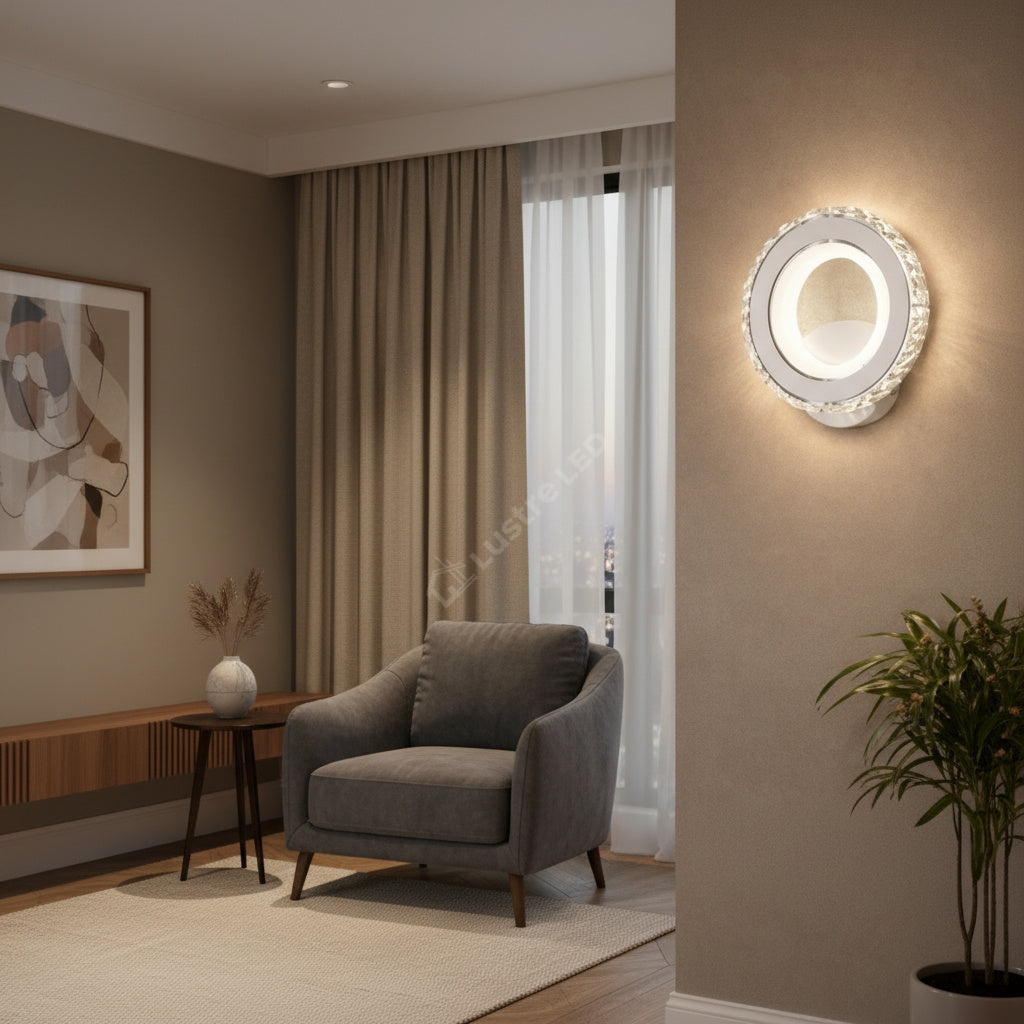 Aplica LED 18W Cristal Rotunda Alba