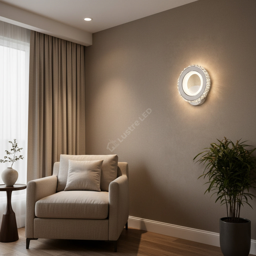 Aplica LED 18W Cristal Rotunda Alba