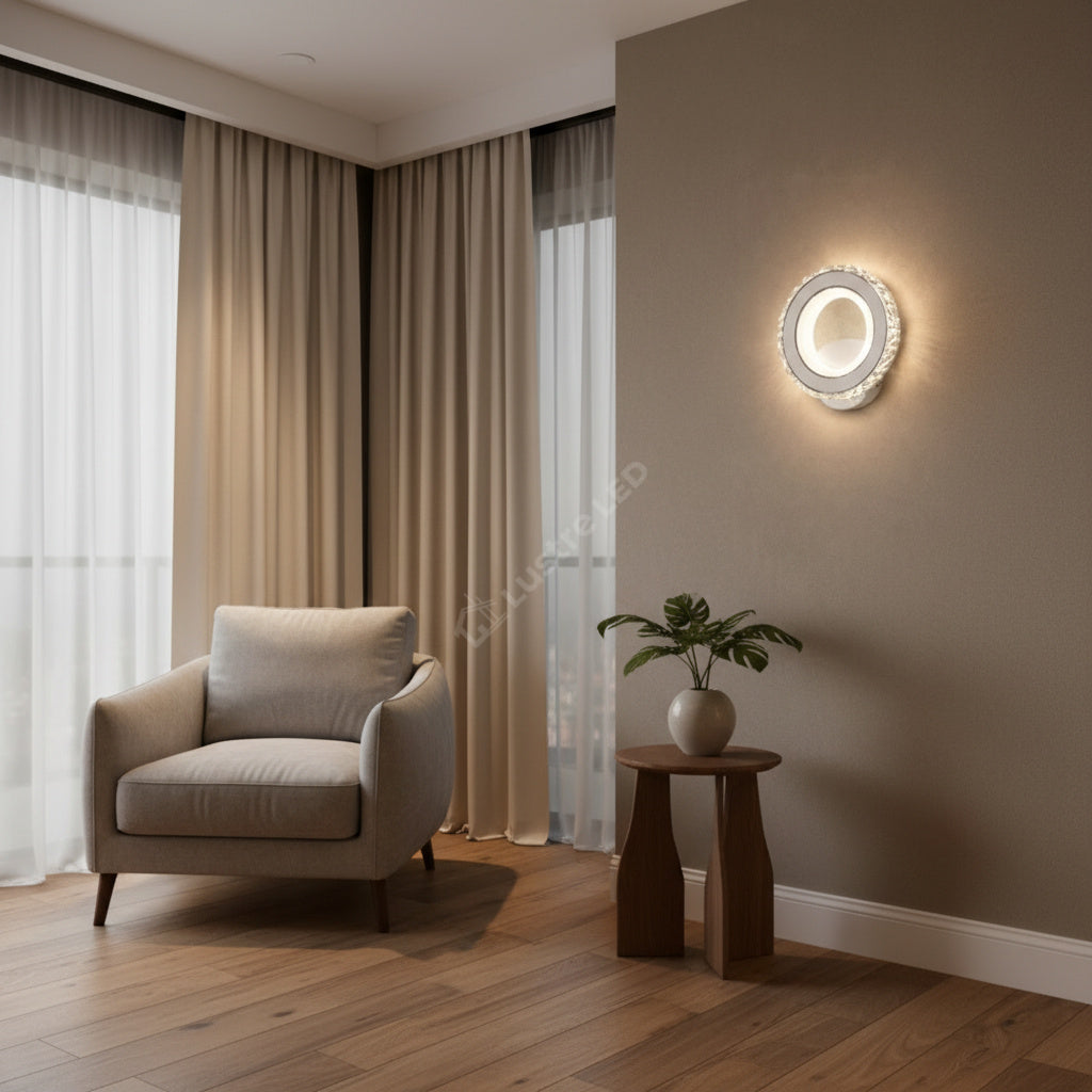 Aplica LED 18W Cristal Rotunda Alba