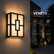 Aplica LED 20W VENETO Black 1900lm CCT Exterior IP44