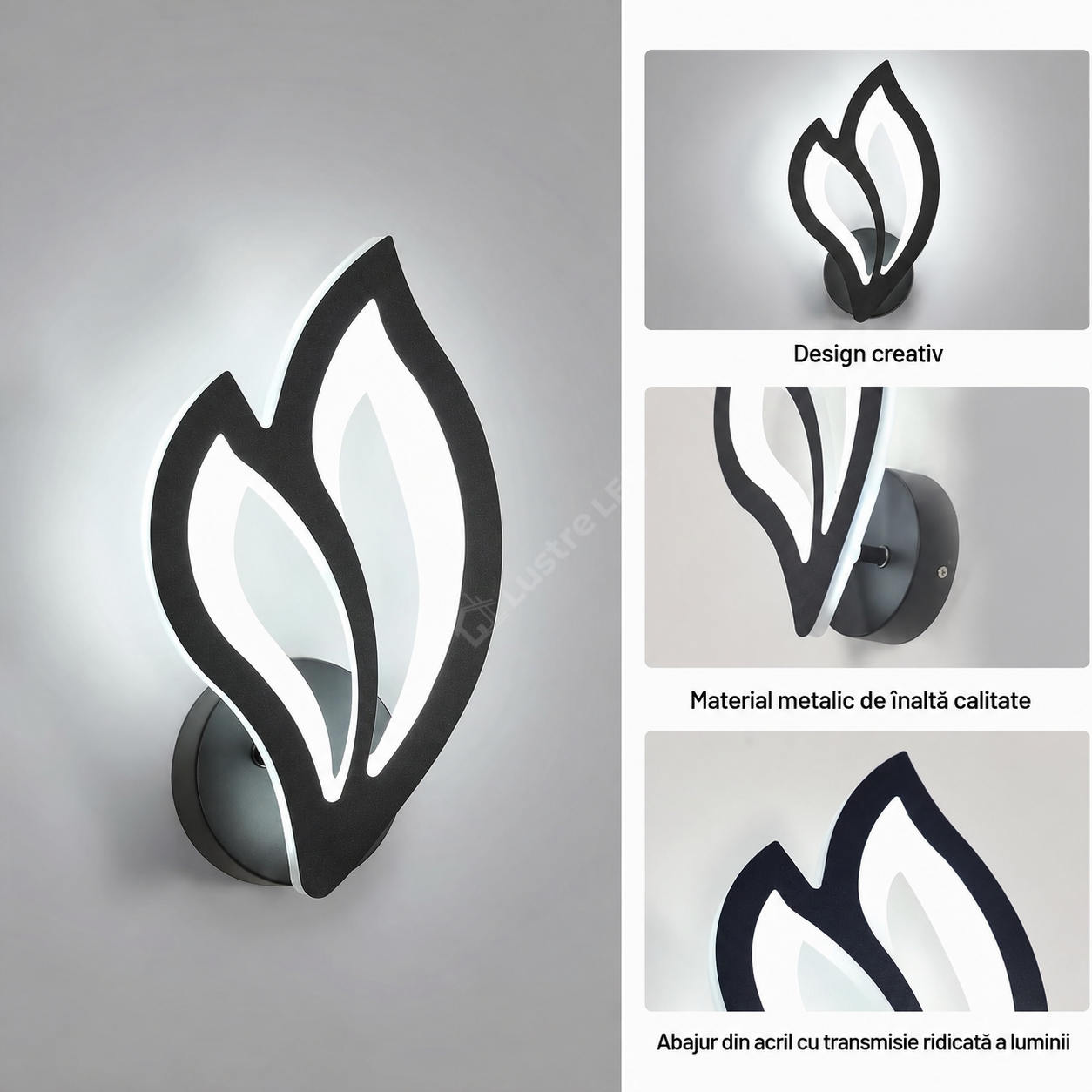Aplica LED 22W Perete ANEMONE Black