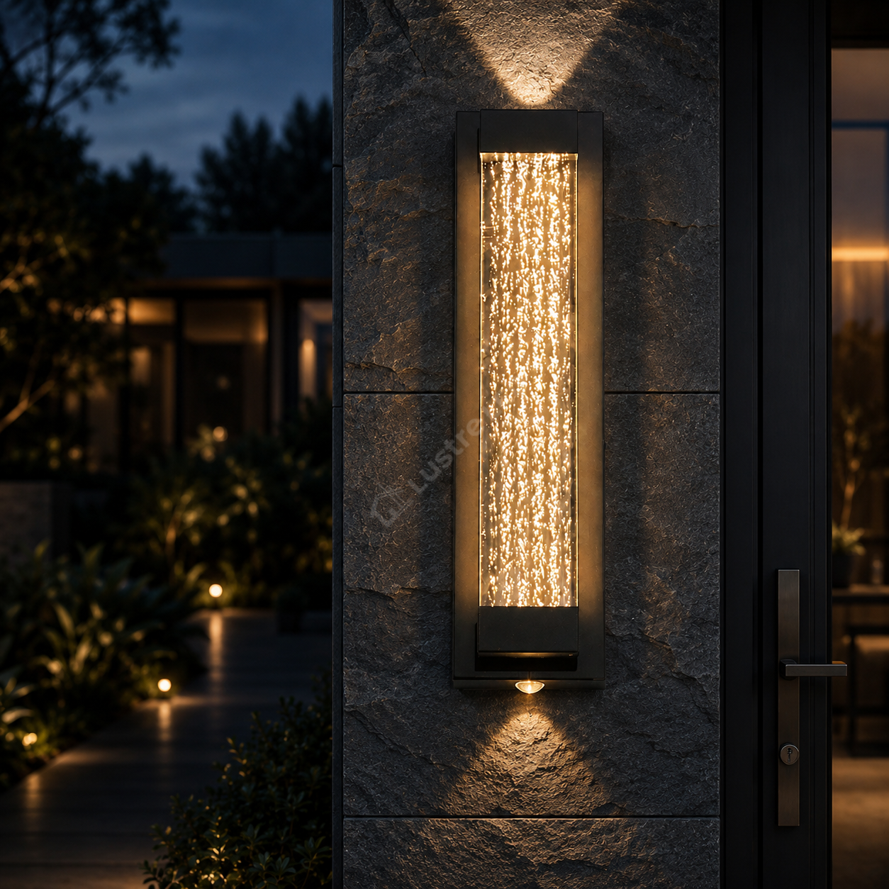 Aplica LED 33CM 16W Liniara Bubble Neagra Exterior