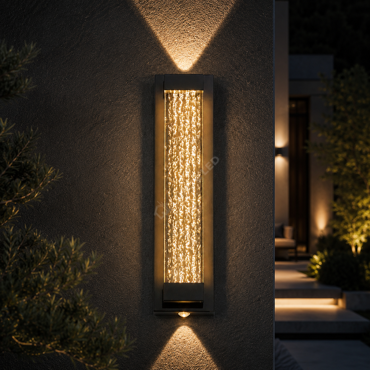 Aplica LED 33CM 16W Liniara Bubble Neagra Exterior