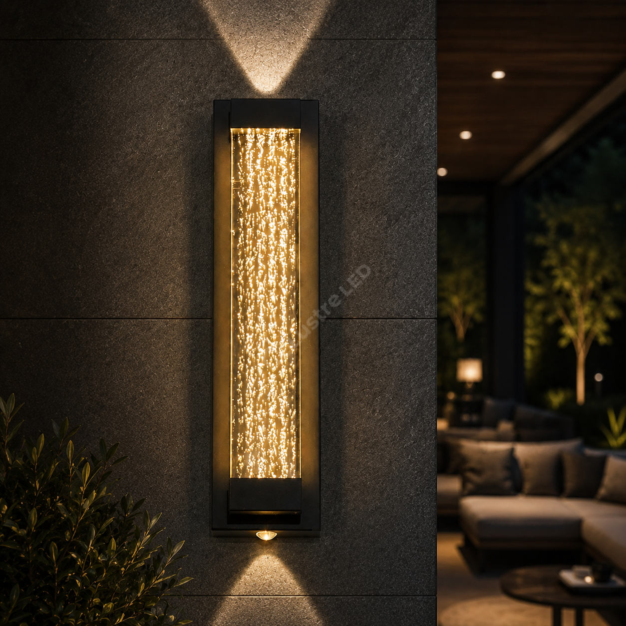 Aplica LED 33CM 16W Liniara Bubble Neagra Exterior