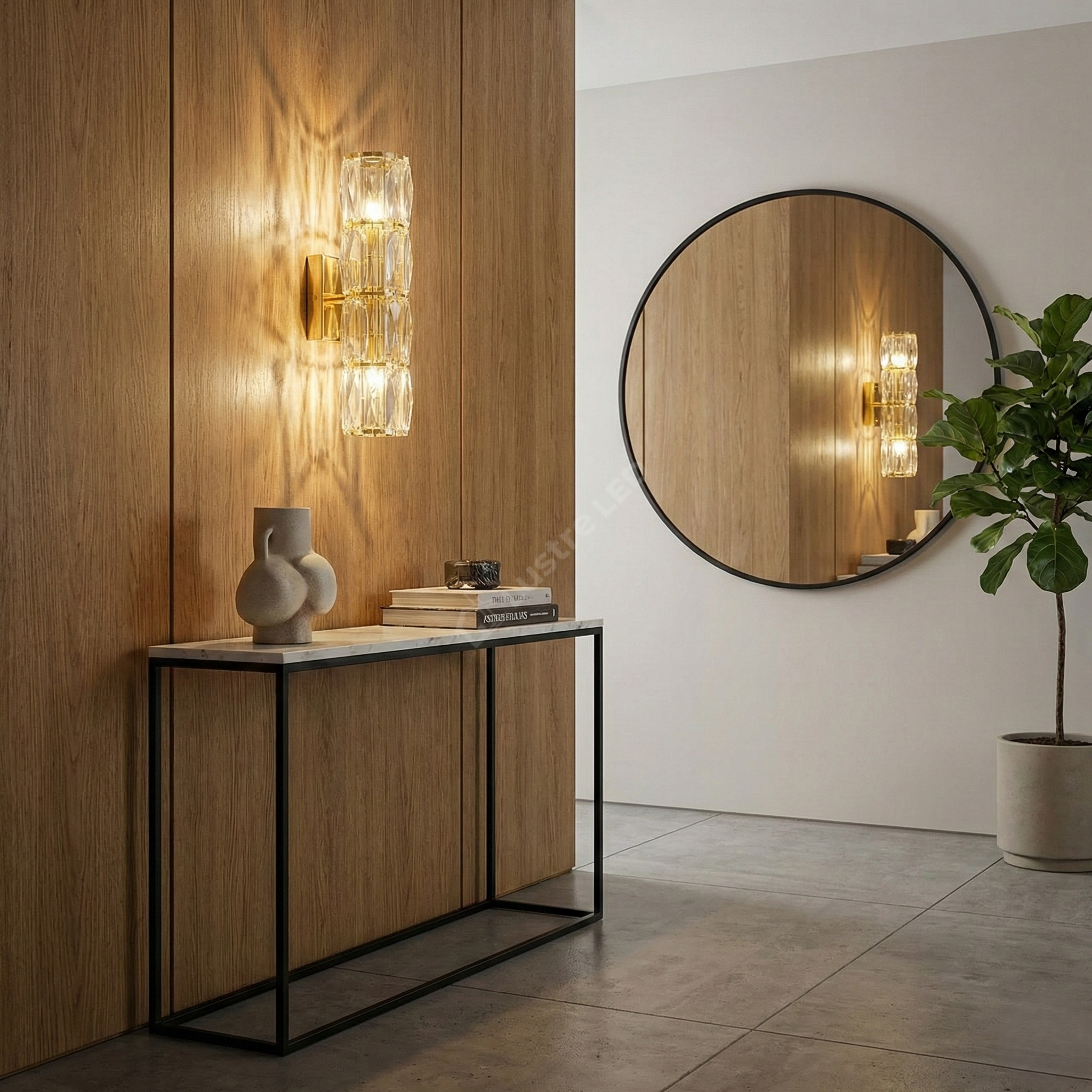 Aplica LED 40W GOLD Cristal Cilindru 40CM