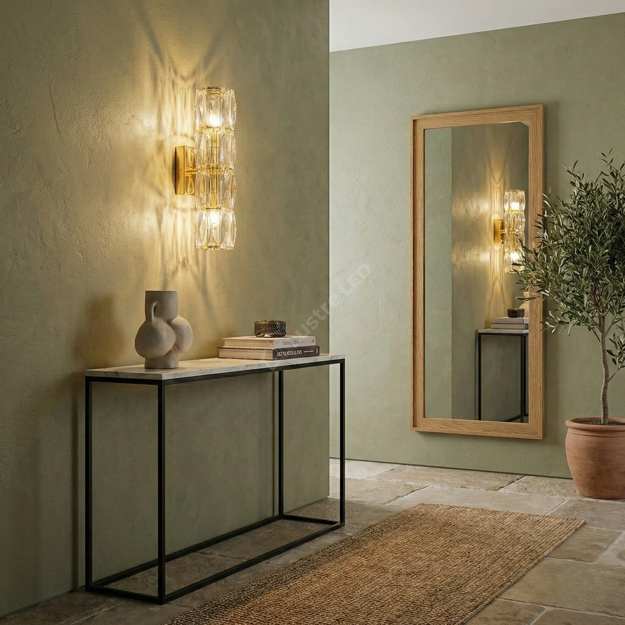 Aplica LED 40W GOLD Cristal Cilindru 40CM