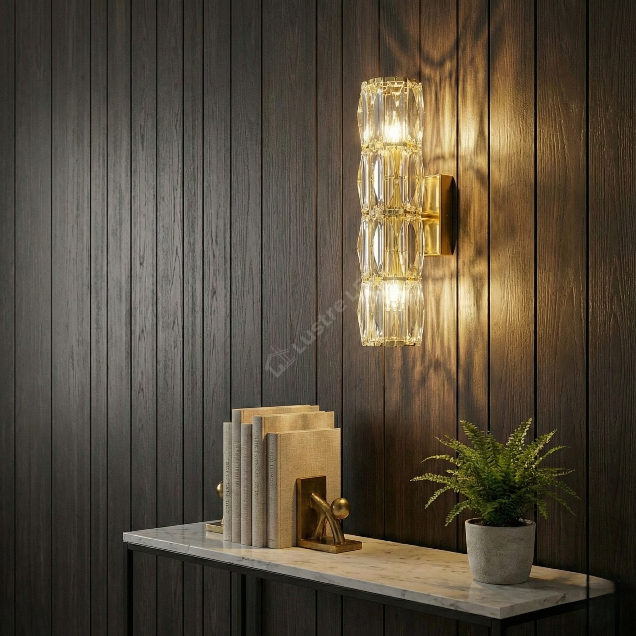 Aplica LED 40W GOLD Cristal Cilindru 40CM