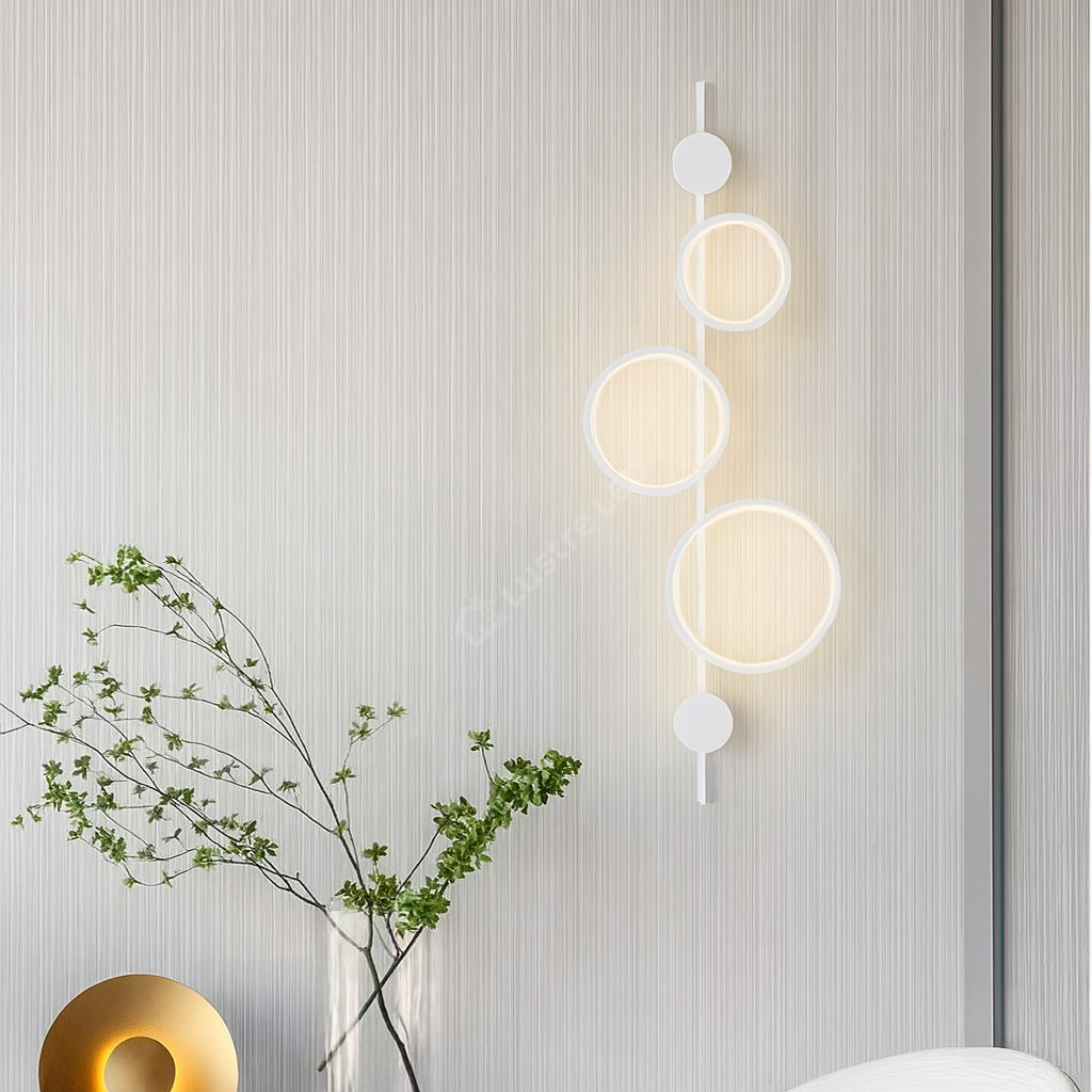 Aplica LED 40W TRIPLE ROUND WHITE 3 Functii APLICA PERETE / CIRCLE DESIGN / ALBA Wall Light Fixtures