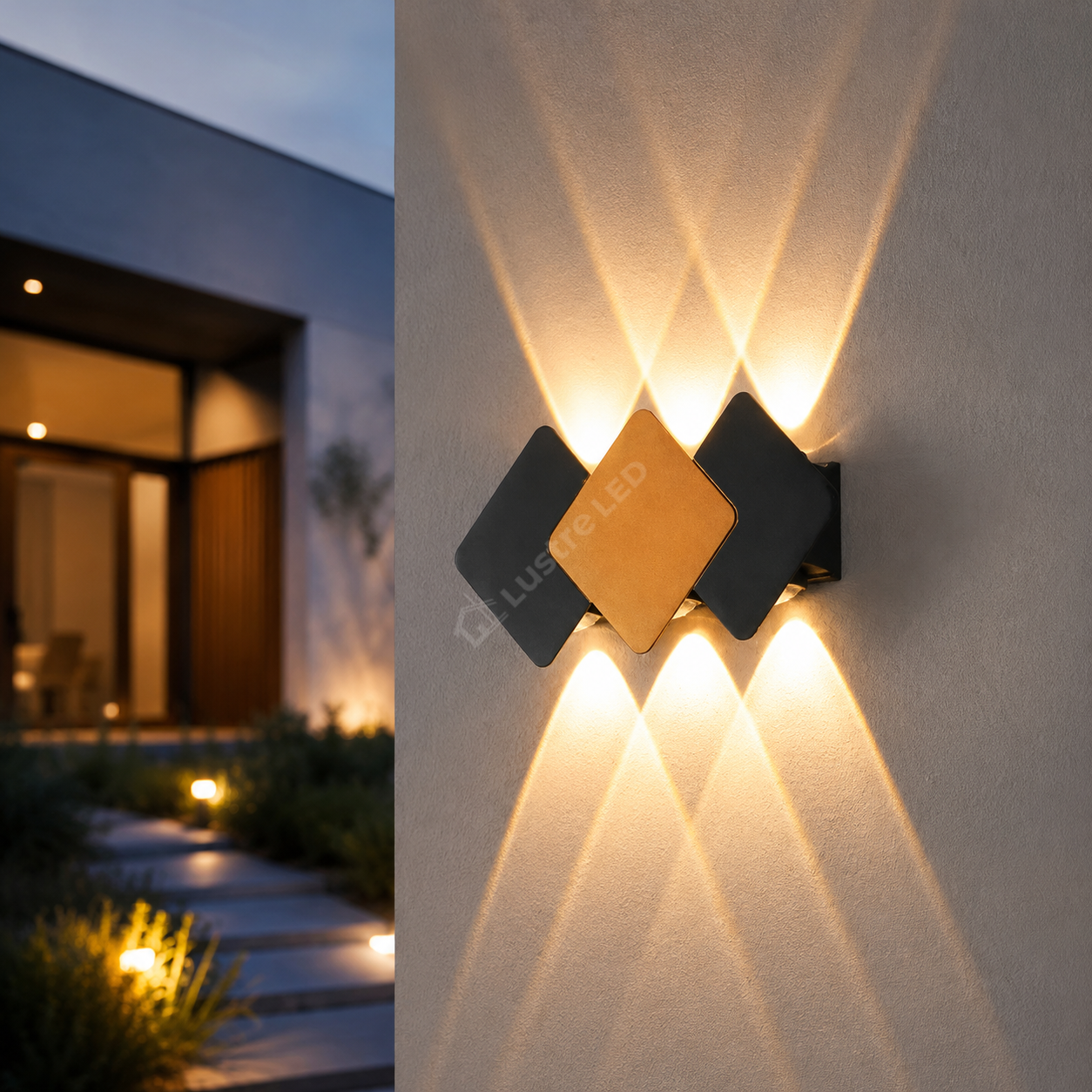 Aplica LED 6W Luxus Black+Gold Exterior