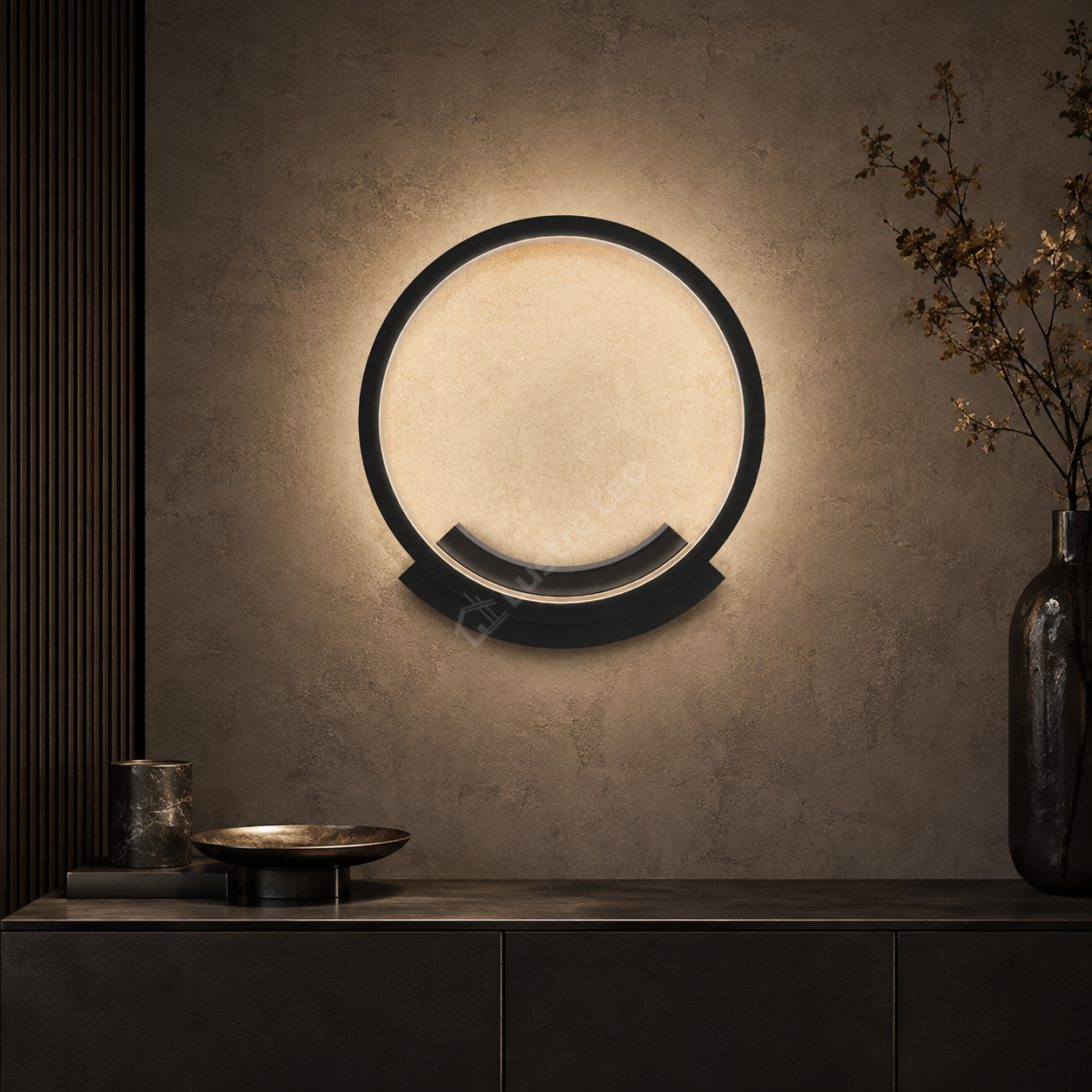 Aplica LED ANELLO Black Ø20CM Echivalent 80W