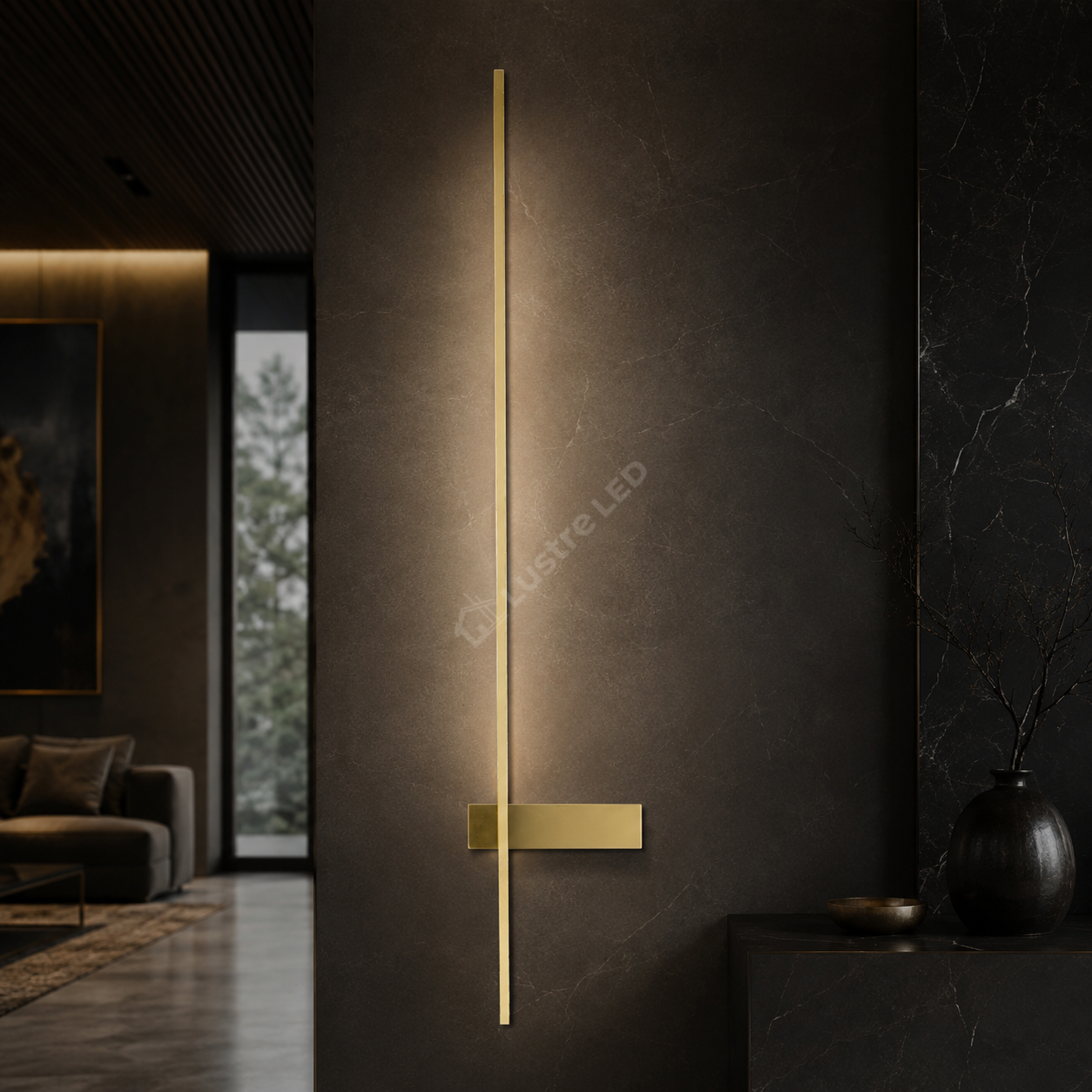 Aplica LED ARCO Gold Minimalista 3 Functii 90CM Echivalent 100W