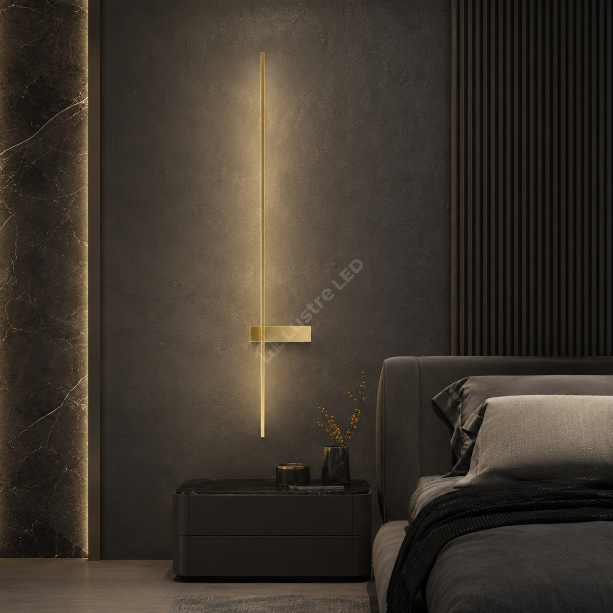 Aplica LED ARCO Gold Minimalista 3 Functii 90CM Echivalent 100W
