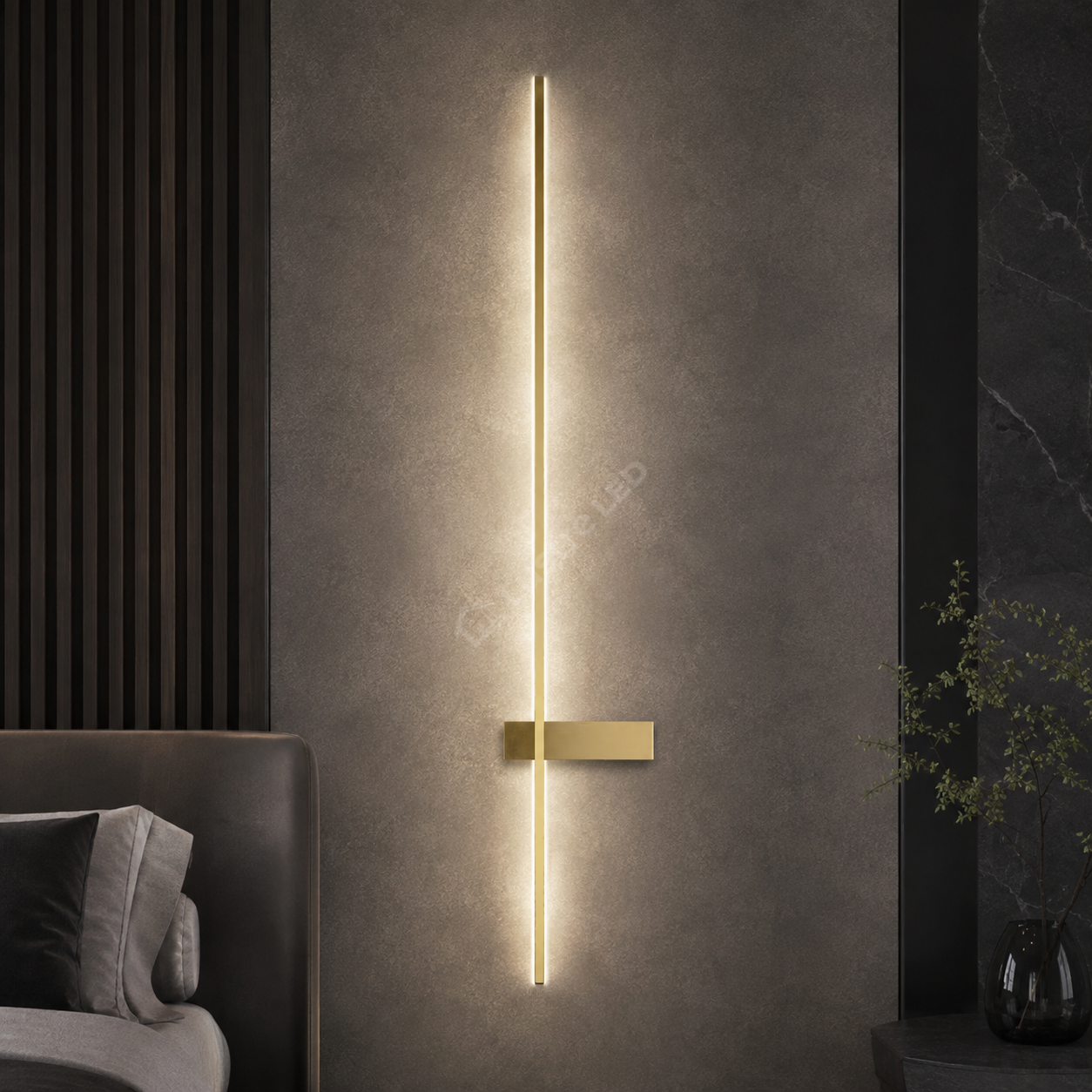 Aplica LED ARCO Gold Minimalista 3 Functii 90CM Echivalent 100W