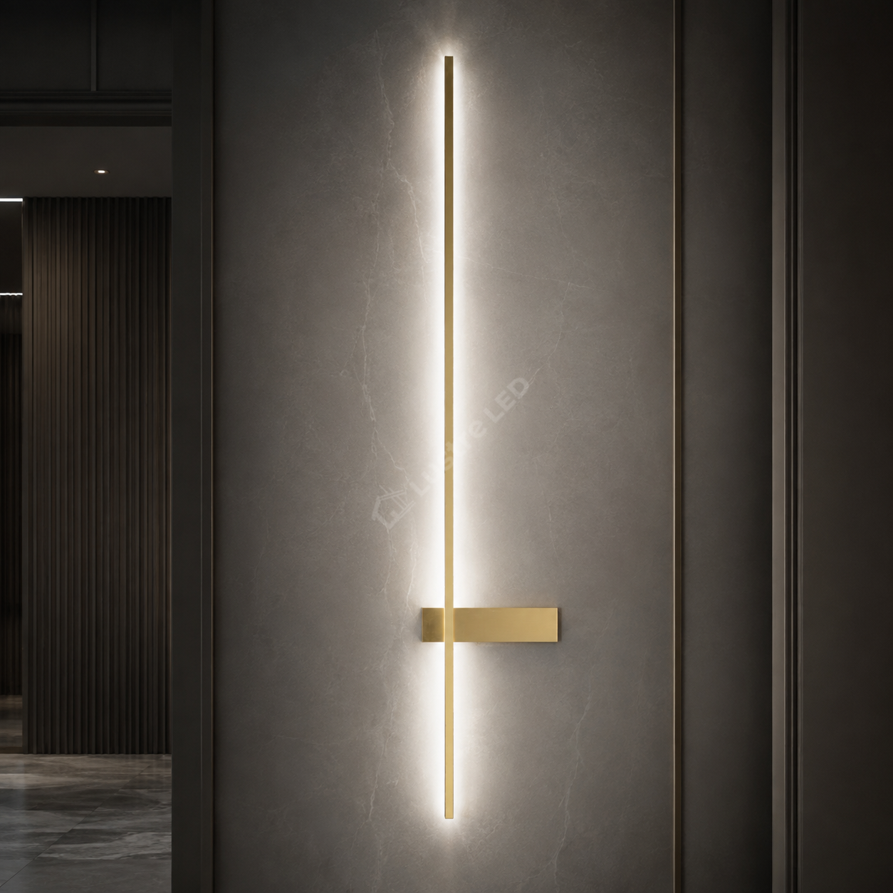 Aplica LED ARCO Gold Minimalista 3 Functii 90CM Echivalent 100W