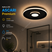 Aplica LED ASCARI Black IP44 3000K 4100lm Dimabila Premium