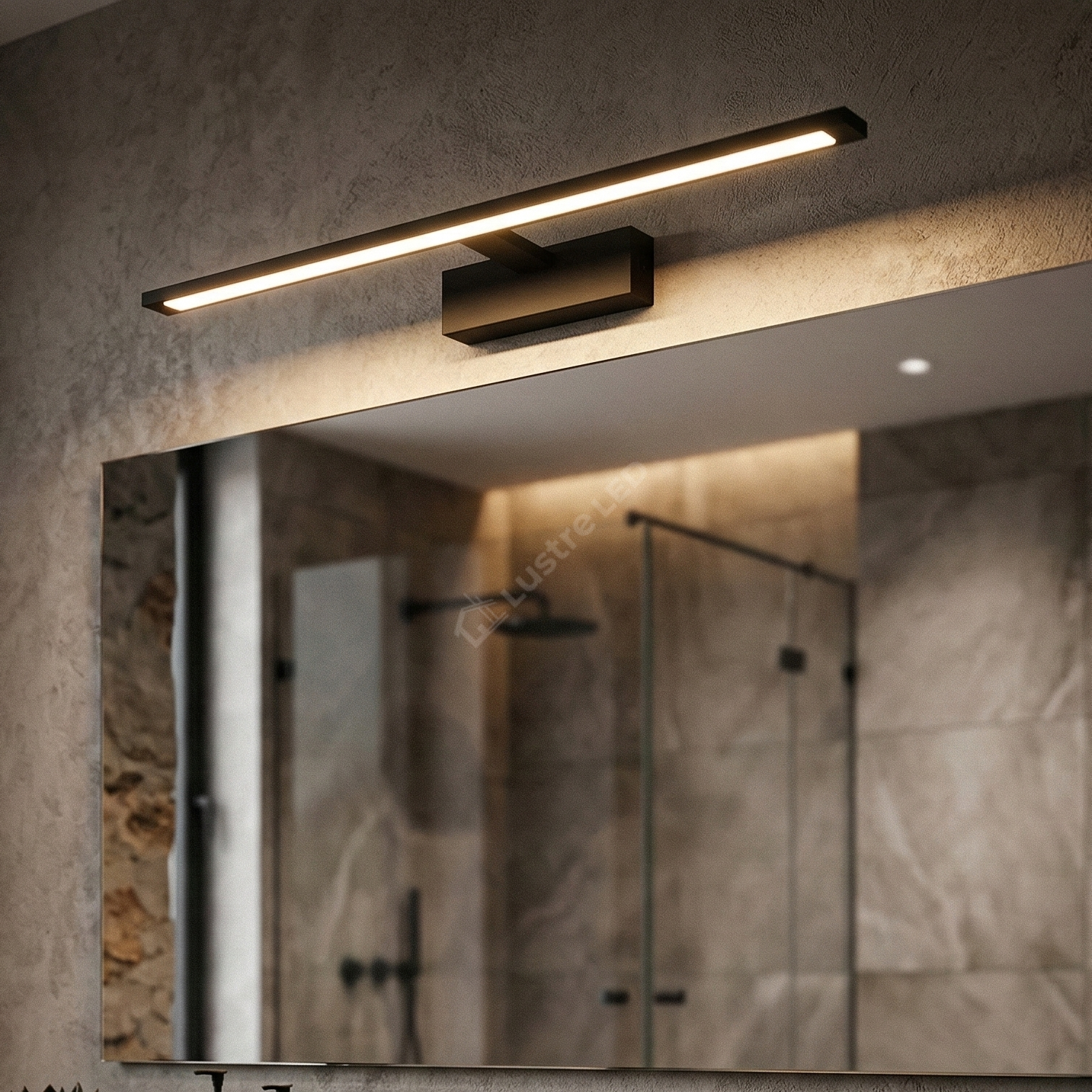Aplica LED Baie 12W VIREN Neagra 60cm 3 Lumini din Buton
