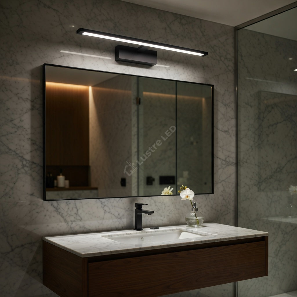 Aplica LED Baie 12W VIREN Neagra 60cm 3 Lumini din Buton