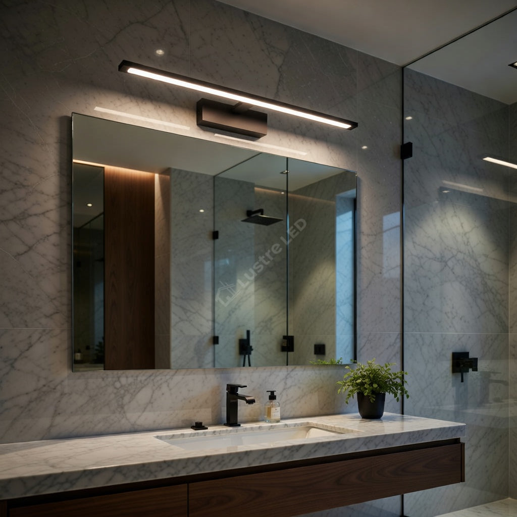 Aplica LED Baie 12W VIREN Neagra 60cm 3 Lumini din Buton