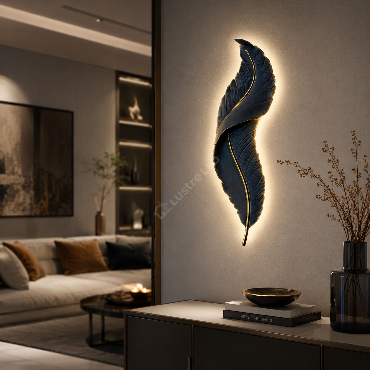 Aplica LED BLACK Luxury Feather 25W 63CM