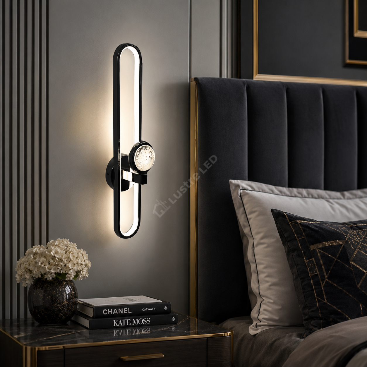 Aplica LED BRIO 3 FUNCTII Black 60CM Echivalent 70W