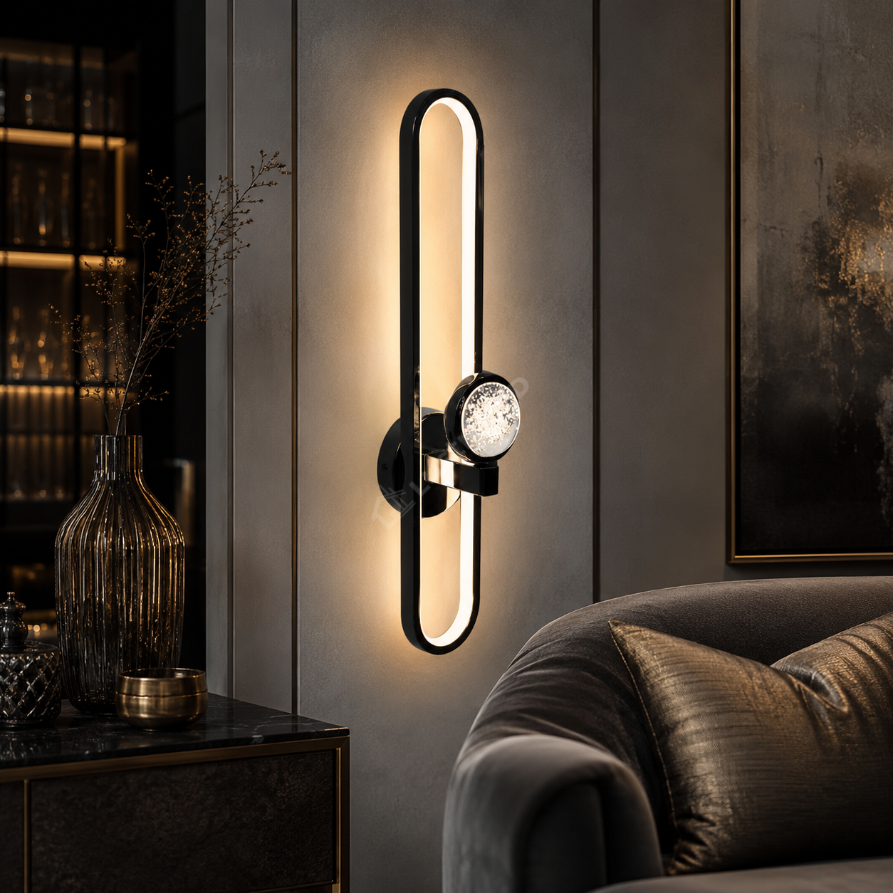 Aplica LED BRIO 3 FUNCTII Black 60CM Echivalent 70W