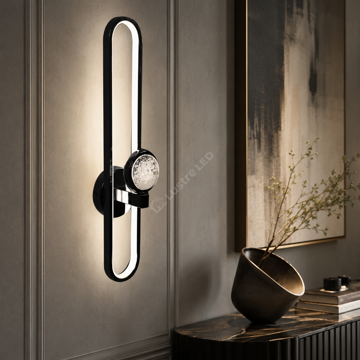 Aplica LED BRIO 3 FUNCTII Black 60CM Echivalent 70W