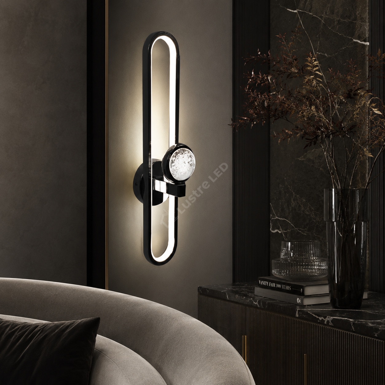 Aplica LED BRIO 3 FUNCTII Black 60CM Echivalent 70W
