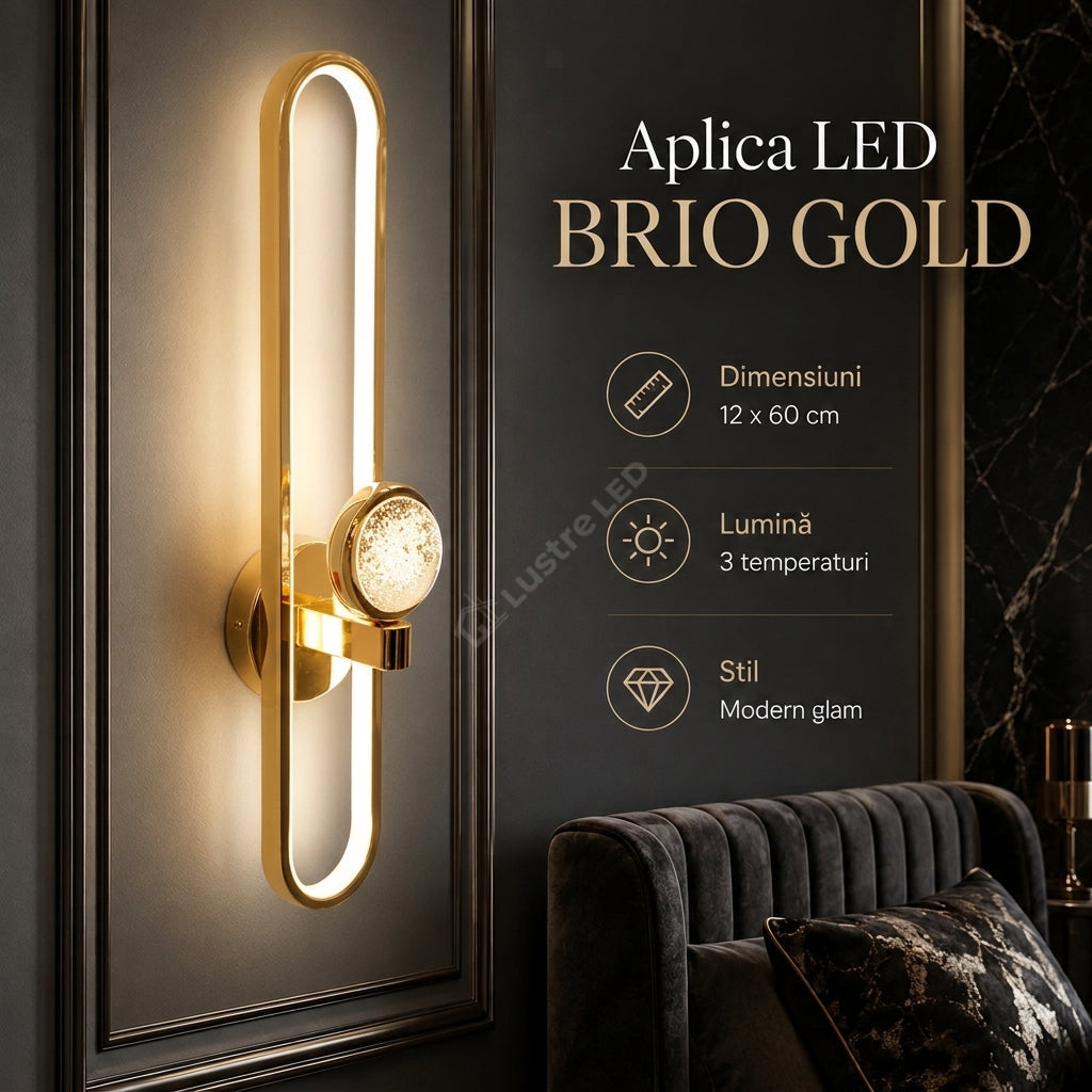 Aplica LED BRIO 3 FUNCTII Gold 60CM Echivalent 70W