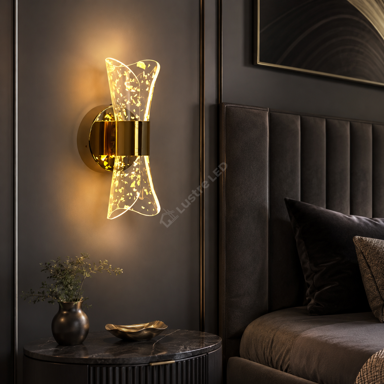 Aplica LED CLESSIDRA 3 Functii  Gold 22CM 8W Echivalent 40W