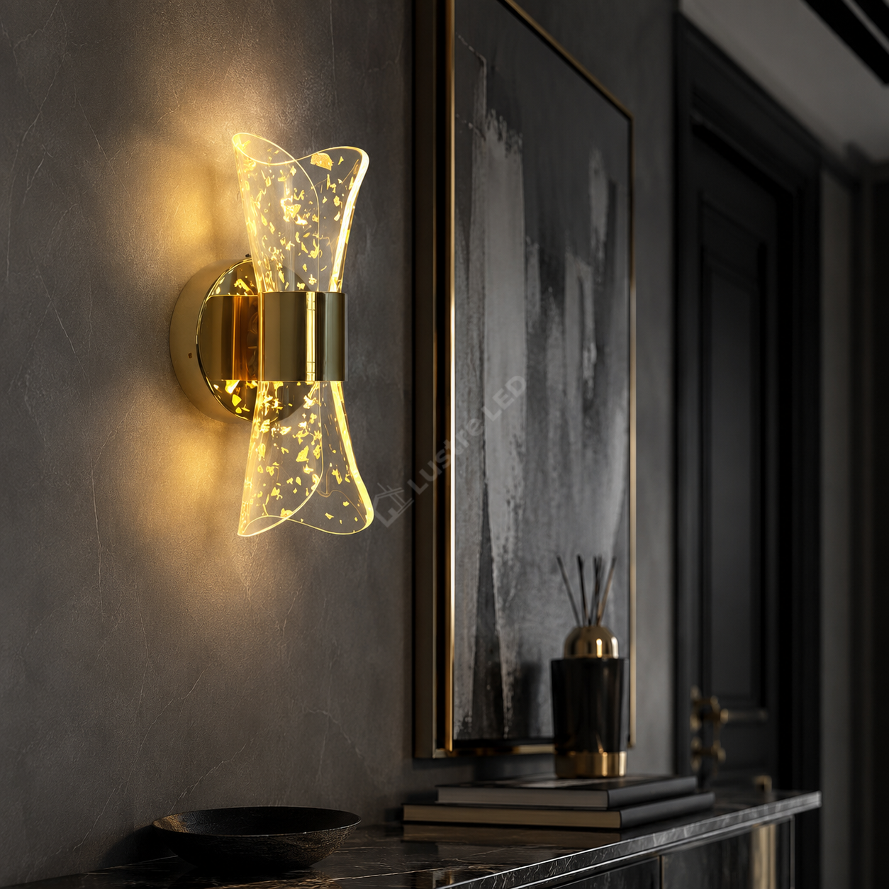 Aplica LED CLESSIDRA 3 Functii  Gold 22CM 8W Echivalent 40W