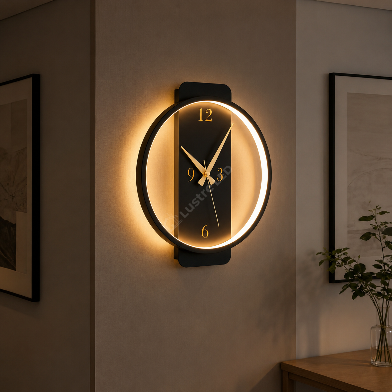 Aplica LED cu Ceas 24W TIMELESS Black CCT