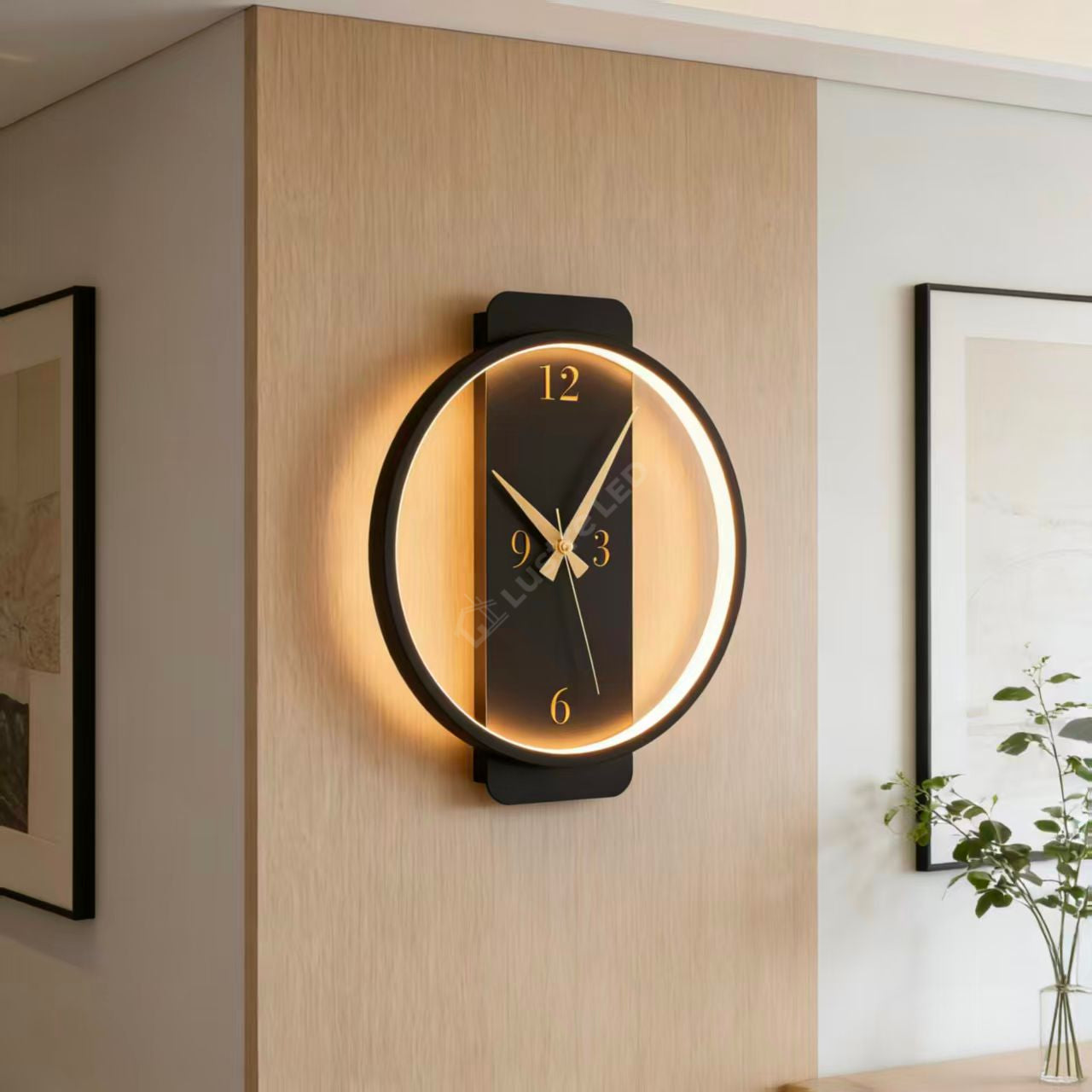 Aplica LED cu Ceas 24W TIMELESS Black CCT