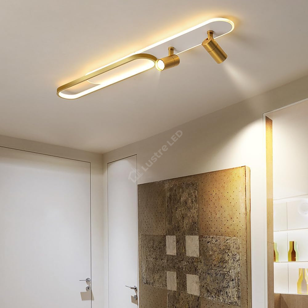 Aplica LED Cu Spoturi 100cm Alb+Auriu Echivalent 300W