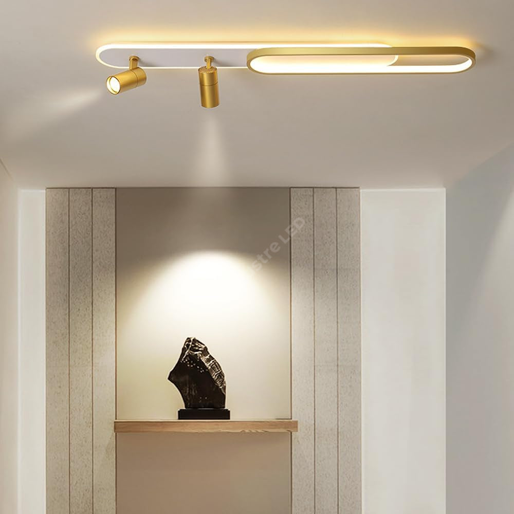 Aplica LED Cu Spoturi 100cm Alb+Auriu Echivalent 300W