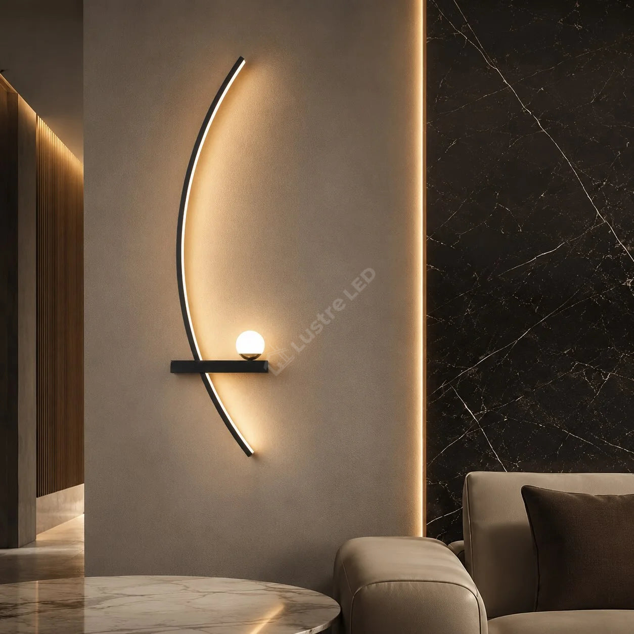 Aplica LED CUERBO Black 150cm 2000lm 3 Lumini