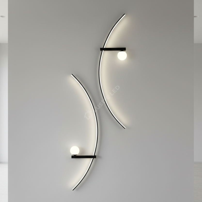 Aplica LED CUERBO Black 150cm 2000lm 3 Lumini