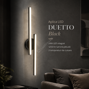 Aplica LED DUETTO Black 60CM 24W Echivalent 120W