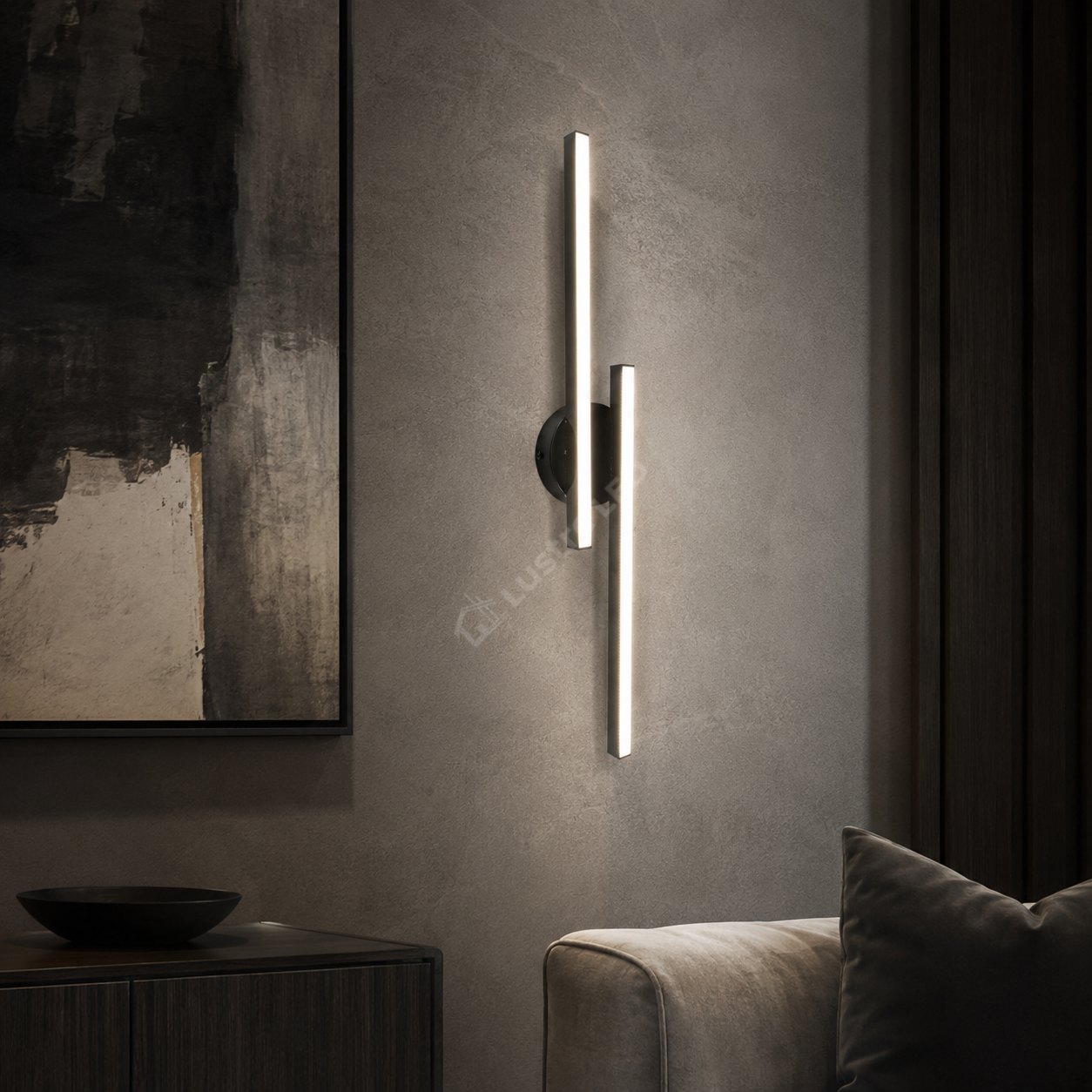 Aplica LED DUETTO Black 60CM 24W Echivalent 120W