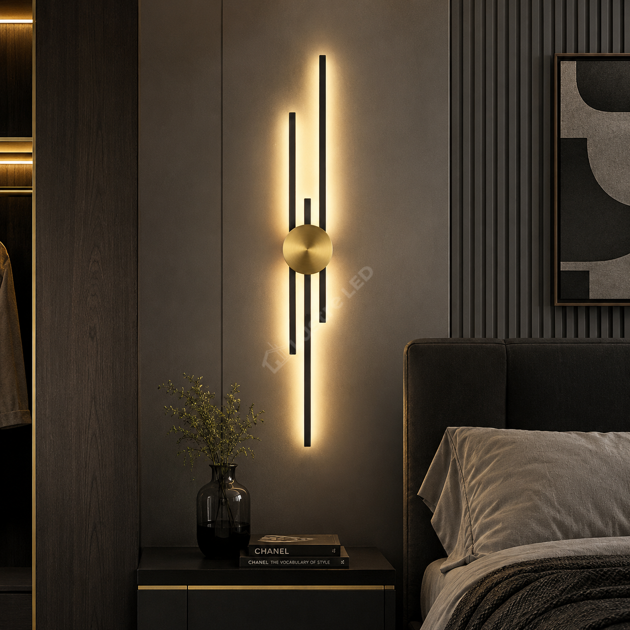 Aplica LED ELIOS Black&Gold 3 Functii 80CM 37W Echivalent 185W