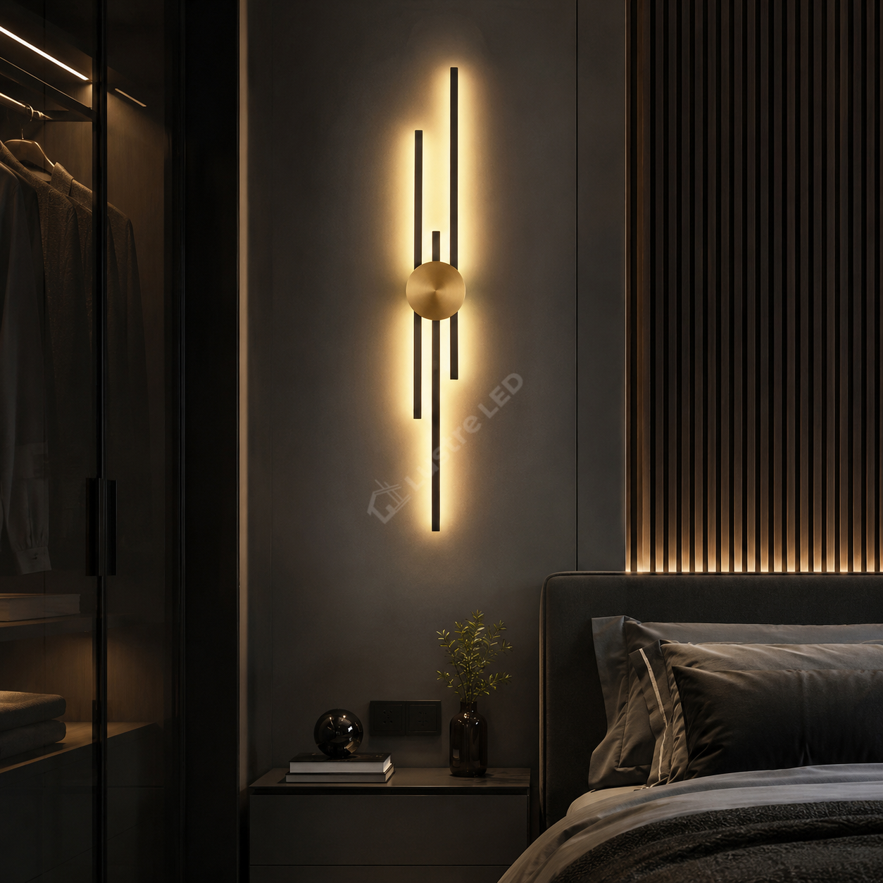Aplica LED ELIOS Black&Gold 3 Functii 80CM 37W Echivalent 185W