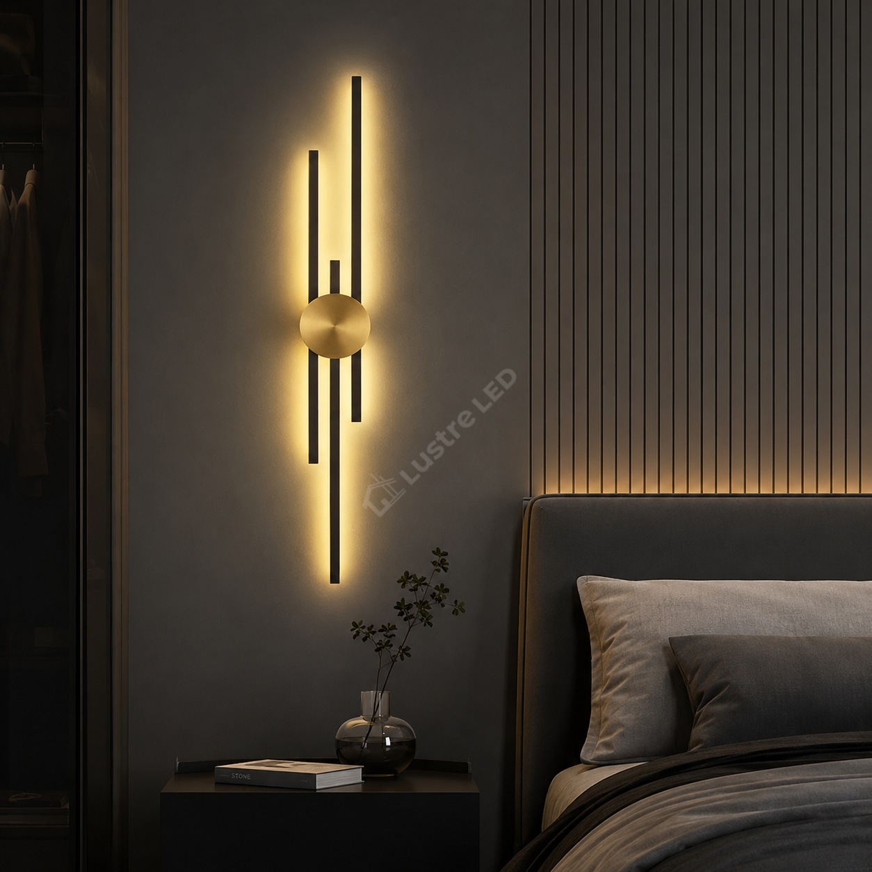 Aplica LED ELIOS Black&Gold 3 Functii 80CM 37W Echivalent 185W