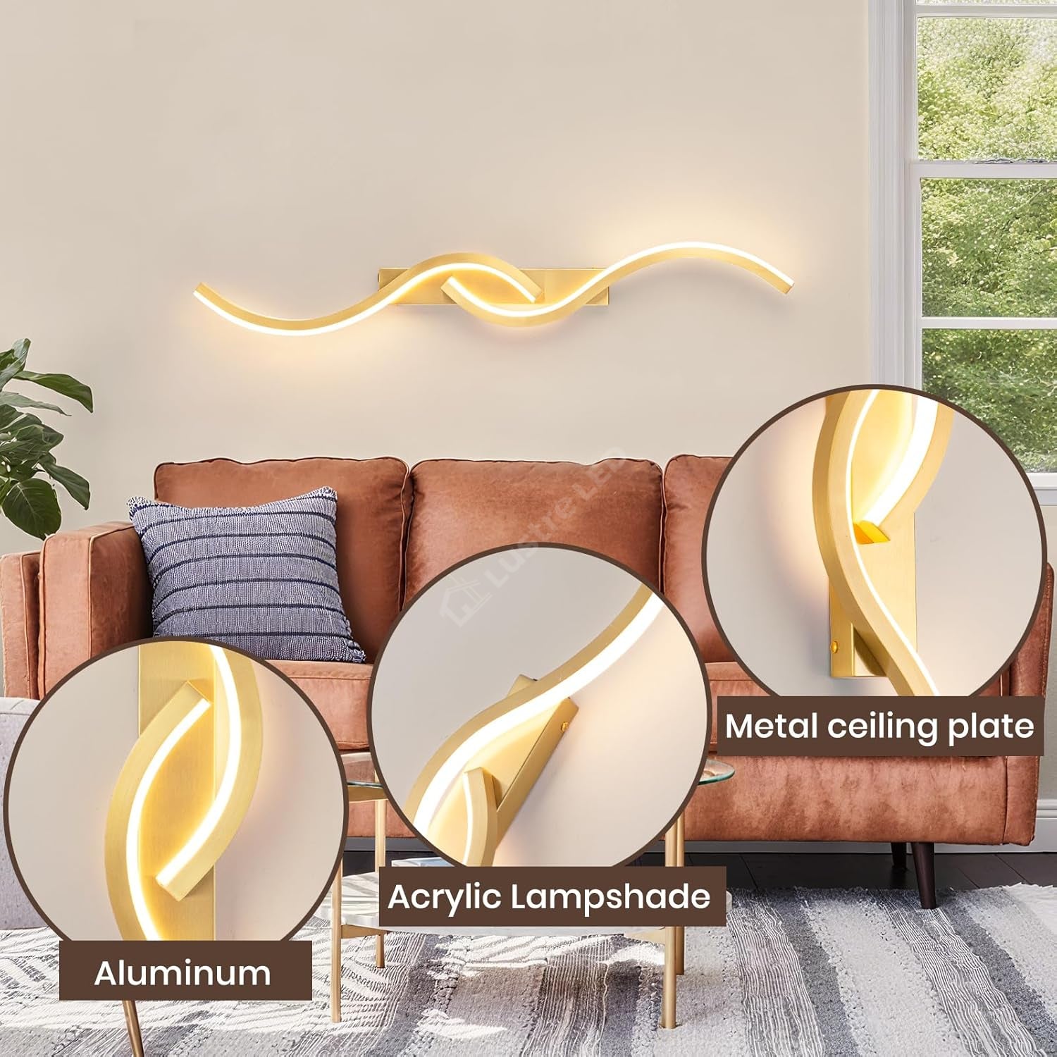 Aplica LED Eternity Gold 20W 80cm
