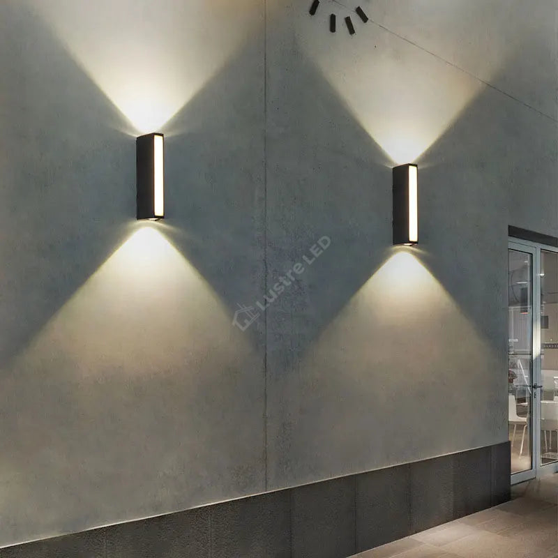 Aplica Led Exterior 12W Neagra Iluminare 3 Unghiuri Wall Light Fixtures