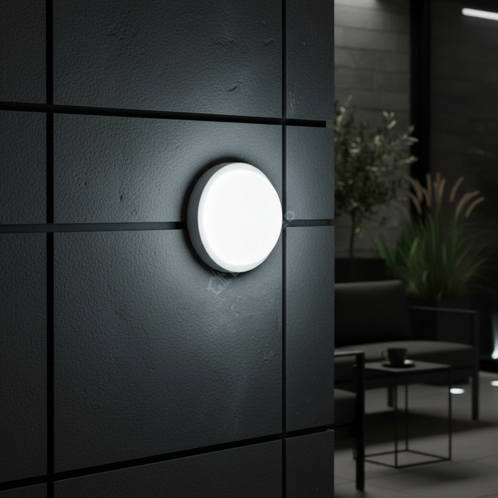 Aplica LED Exterior BAT XAVI Alba cu Senzor IP65 18W