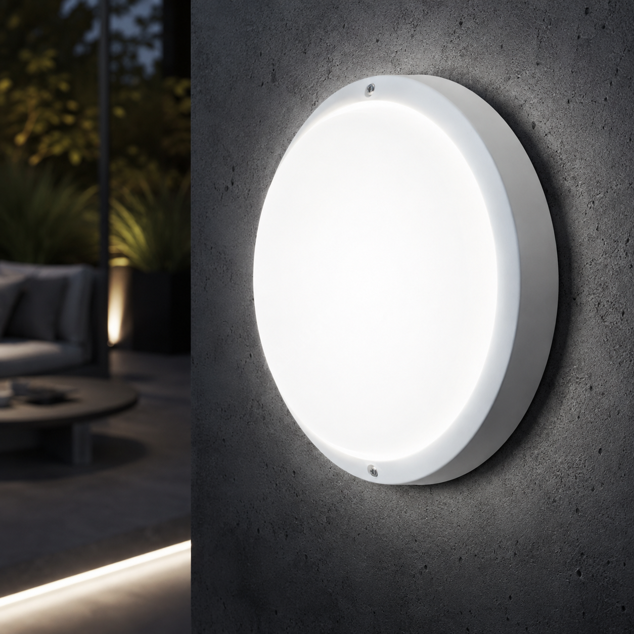 Aplica LED Exterior BAT XAVI Alba cu Senzor IP65 18W