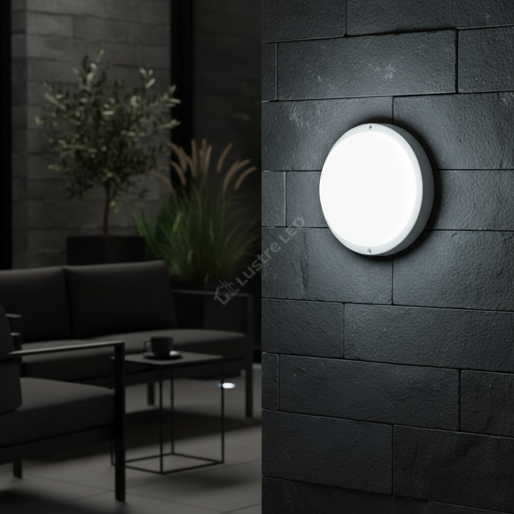 Aplica LED Exterior BAT XAVI Alba cu Senzor IP65 18W