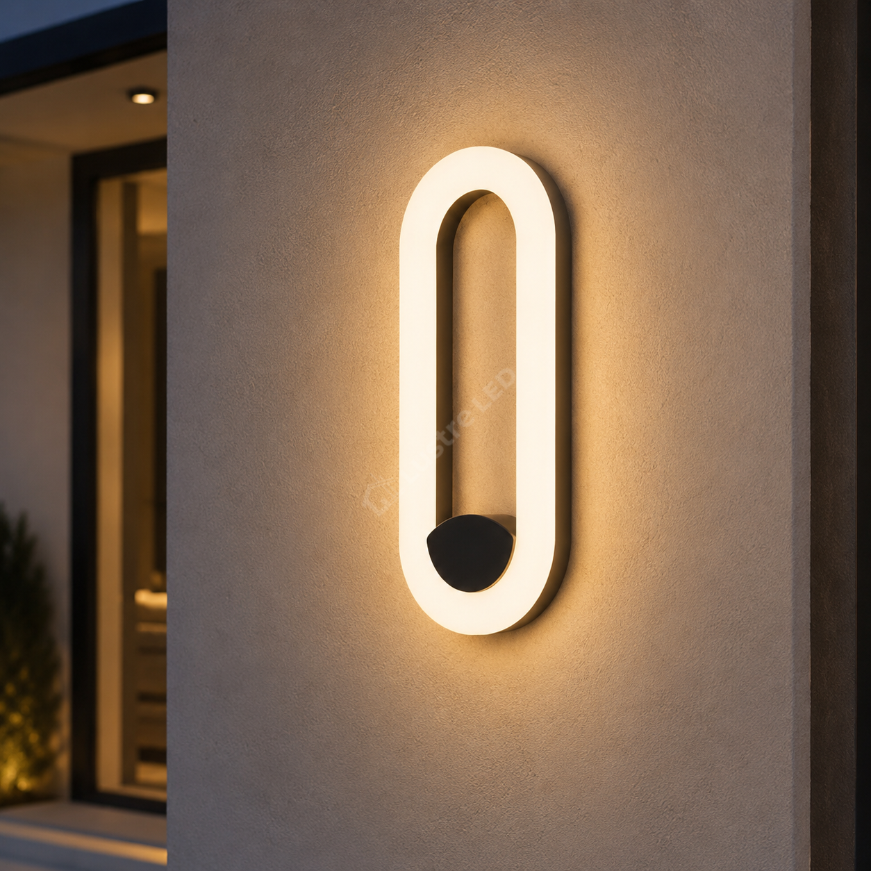 Aplica LED Exterior CRESCENT Oval White & Black 30CM 12W