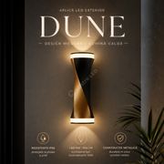 Aplica LED Exterior DUNE Black & Gold Bidirectionala IP65 6W