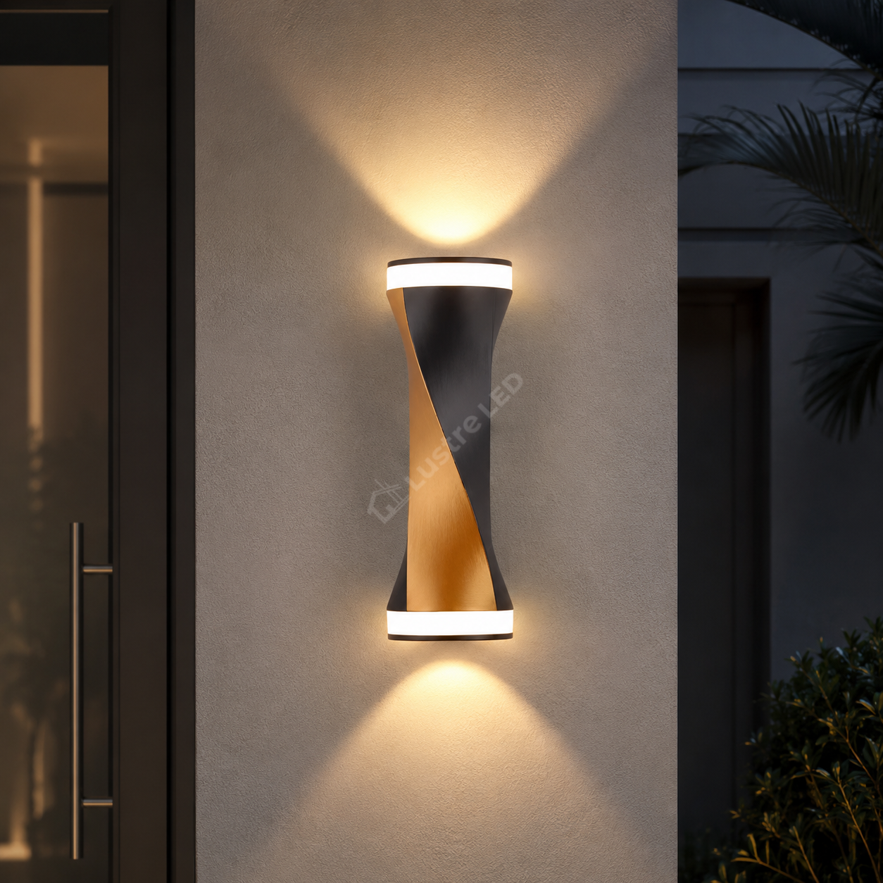 Aplica LED Exterior DUNE Black & Gold Bidirectionala IP65 6W