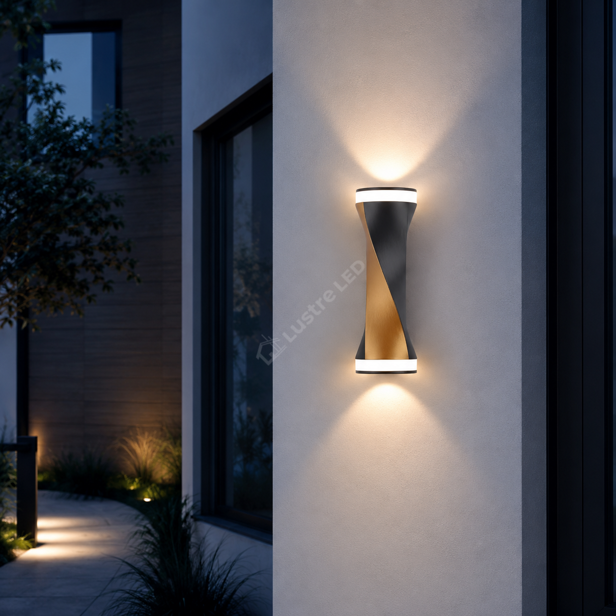 Aplica LED Exterior DUNE Black & Gold Bidirectionala IP65 6W